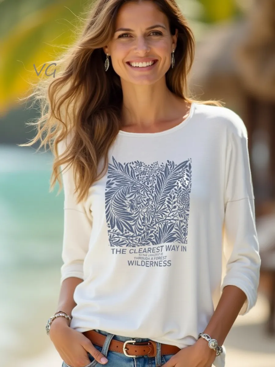 Лонгслив с принтом хлопок трикотажный базовый