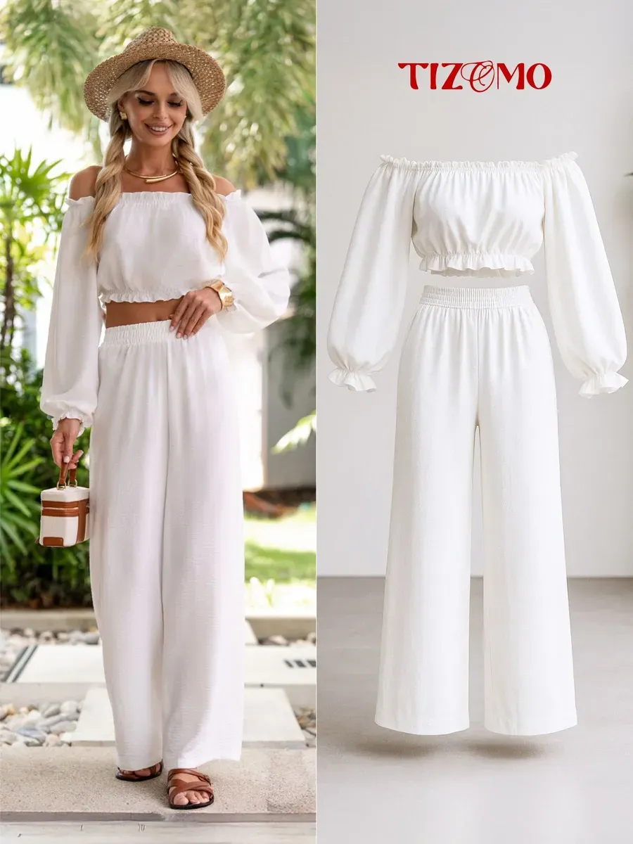 Костюм летний с брюками и топом