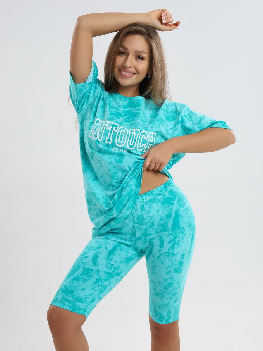 Домашний костюм с велосипедками повседневный