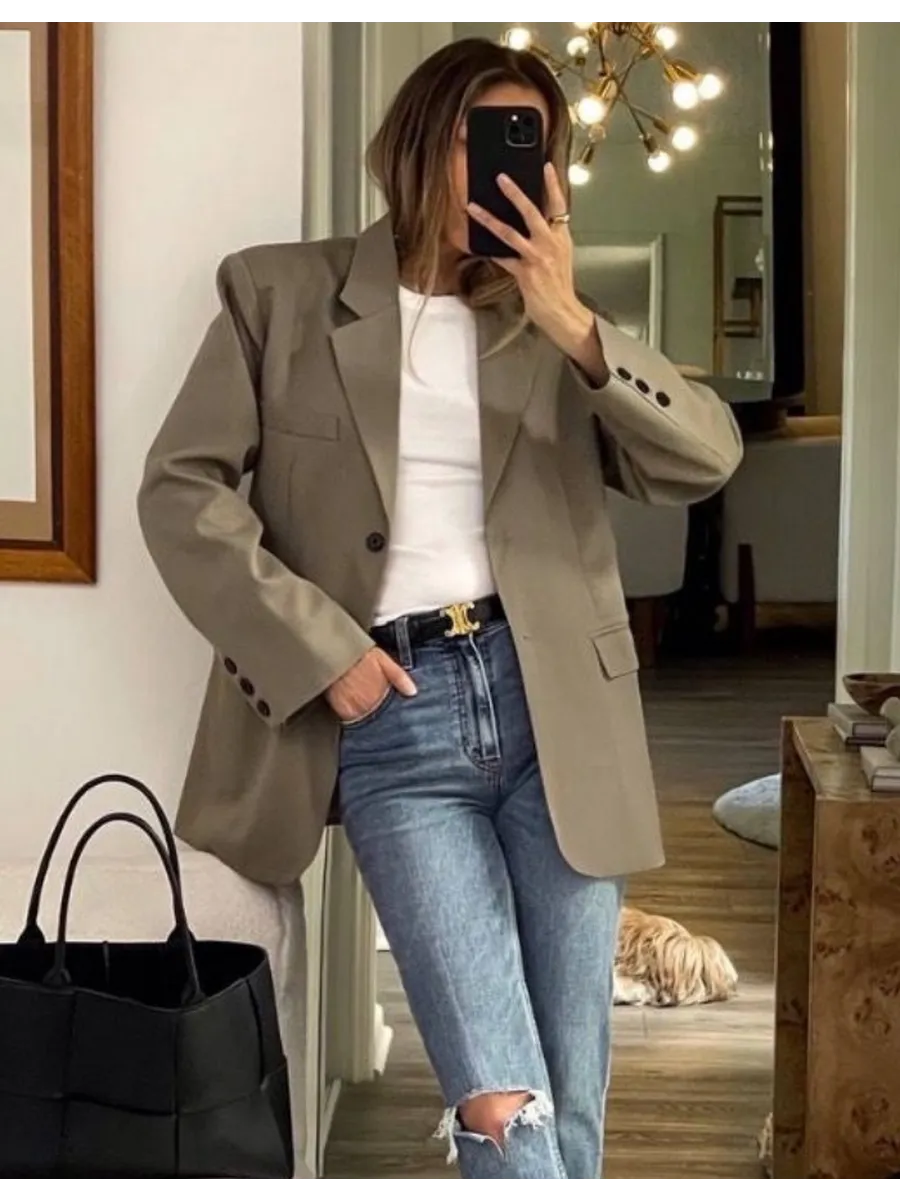 Пиджак школьный жакет оверсайз офисный удлинённый