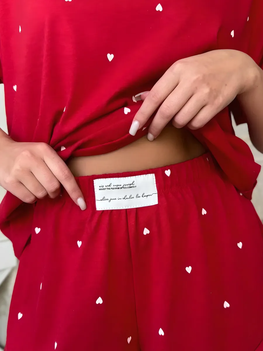 Пижама с шортами хлопок и футболкой оверсайз