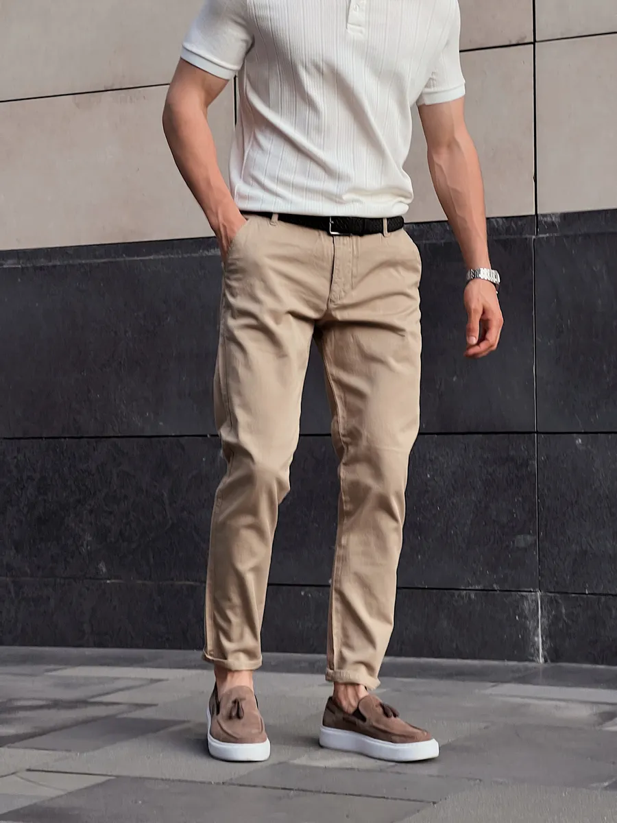 Брюки чинос классические зауженные в офис