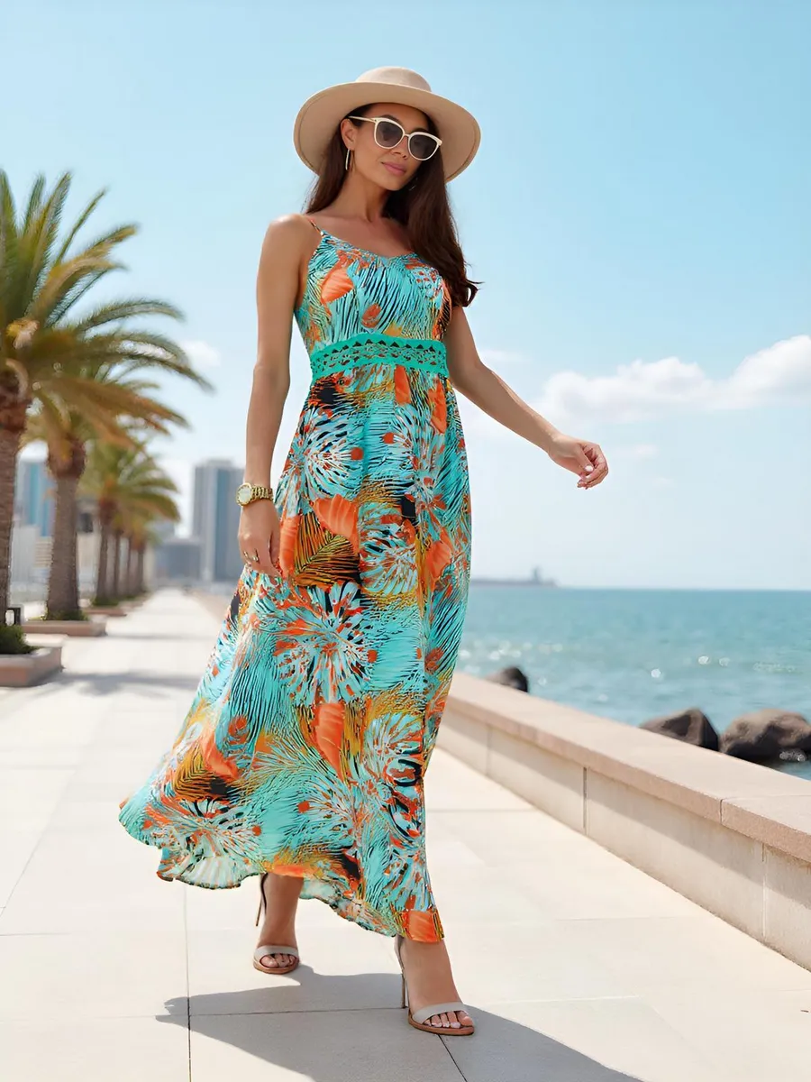 Сарафан летний длинный на лямках