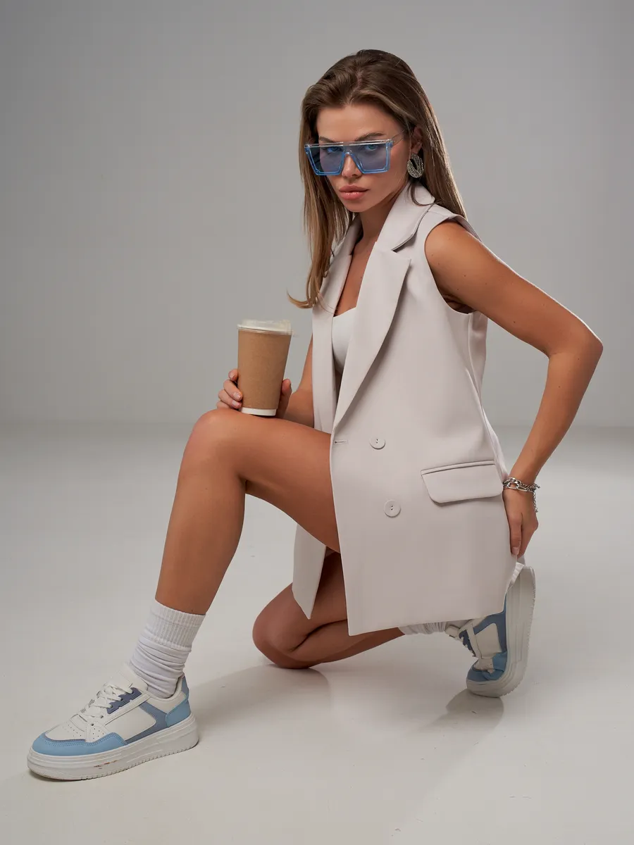 Жилет костюмный оверсайз удлиненный