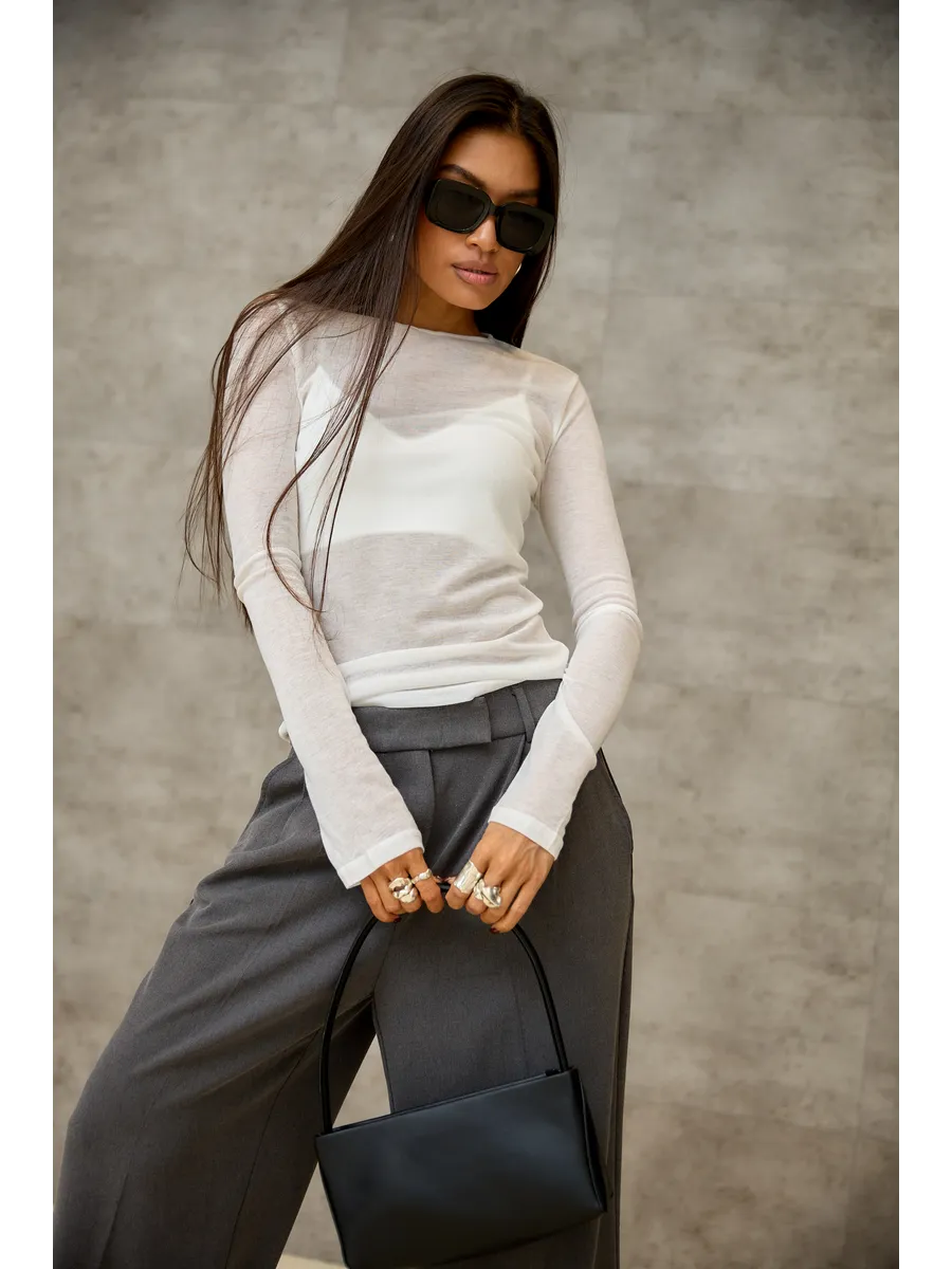 Лонгслив женский облегающий с длинным рукавом