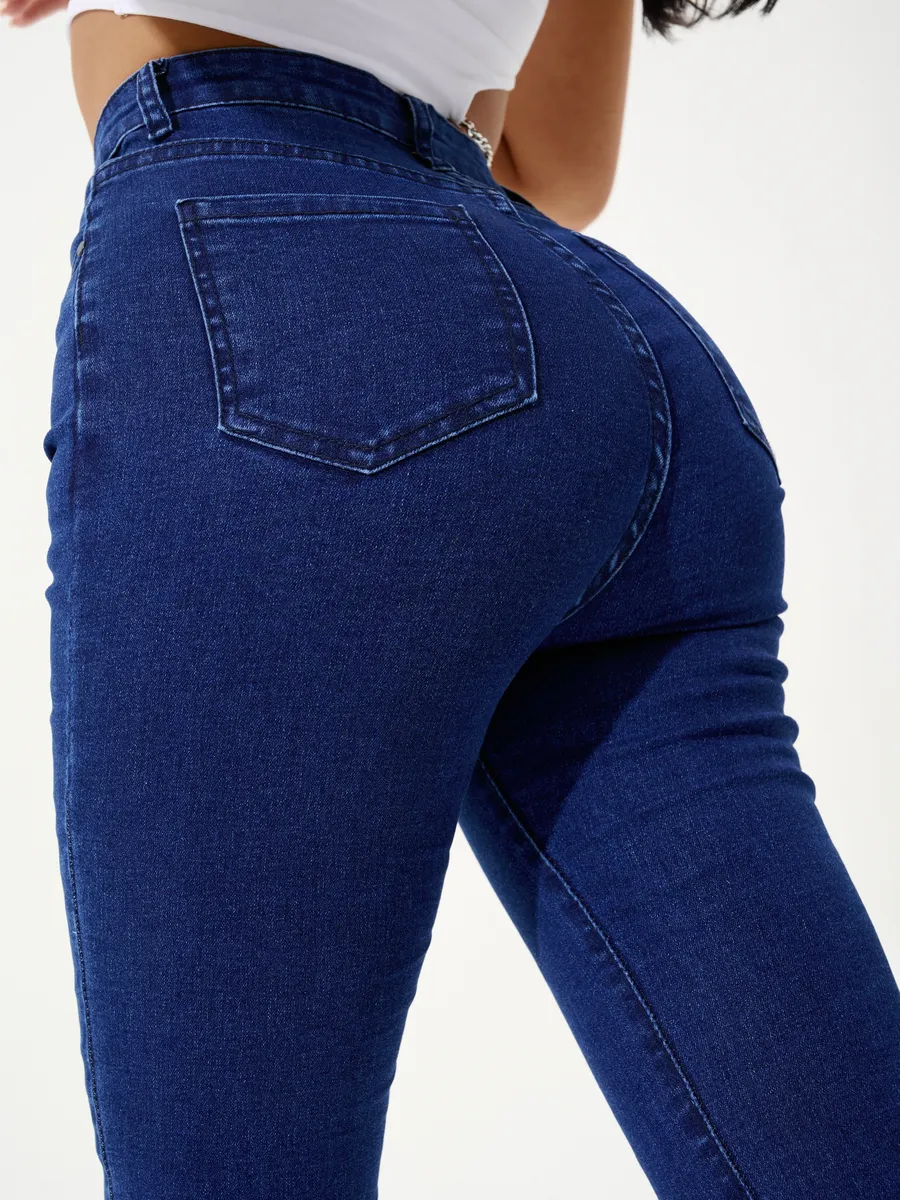 Джинсы скинни с высокой посадкой большие размеры стрейч