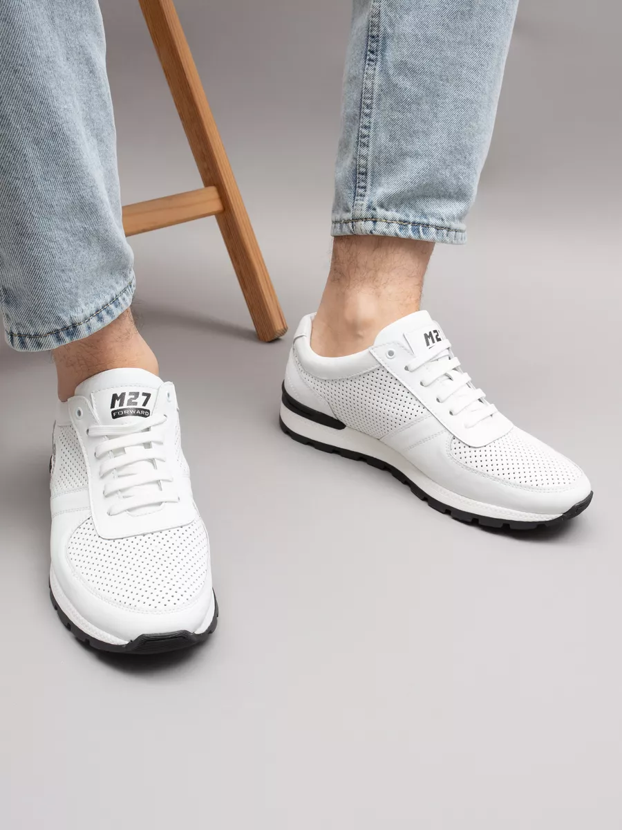 Кроссовки кожаные с перфорацией