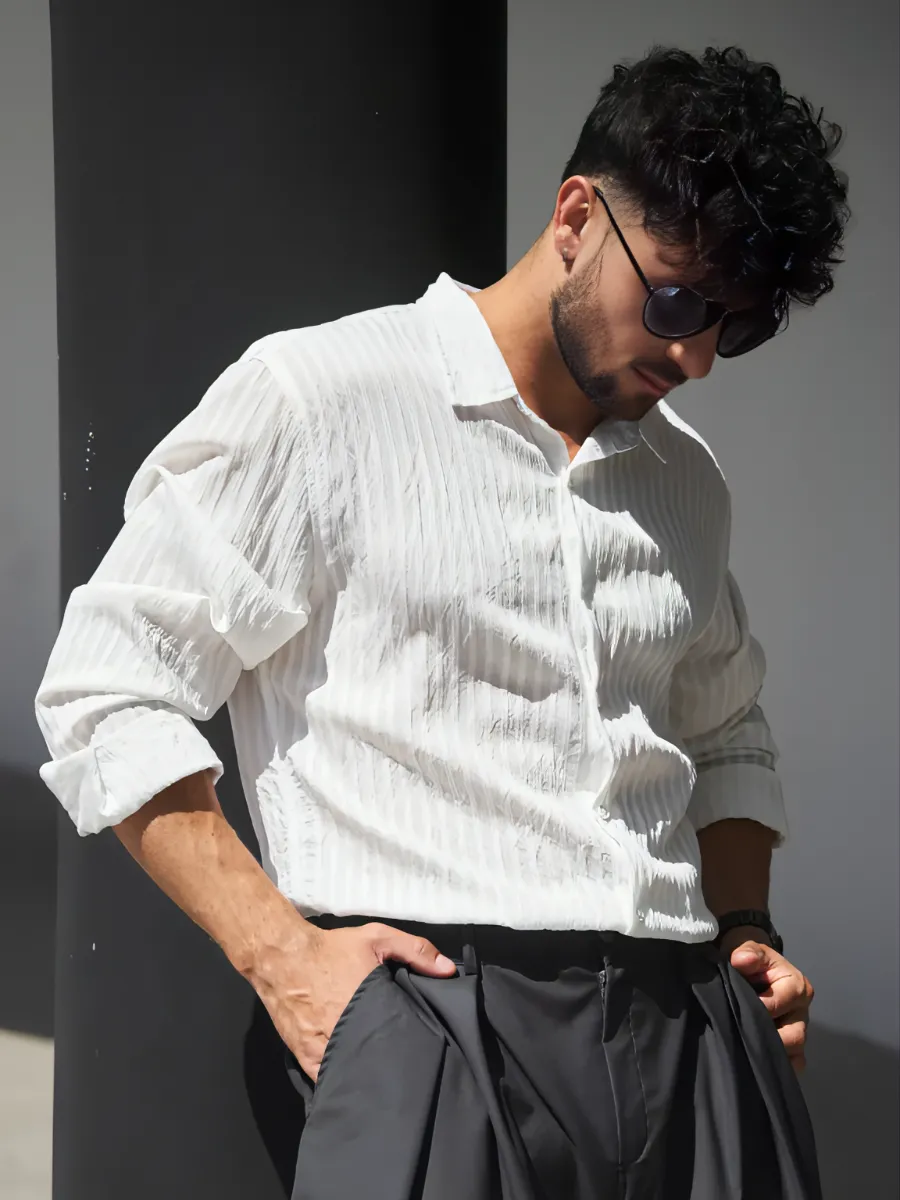 Рубашка с длинным рукавом оверсайз классическая