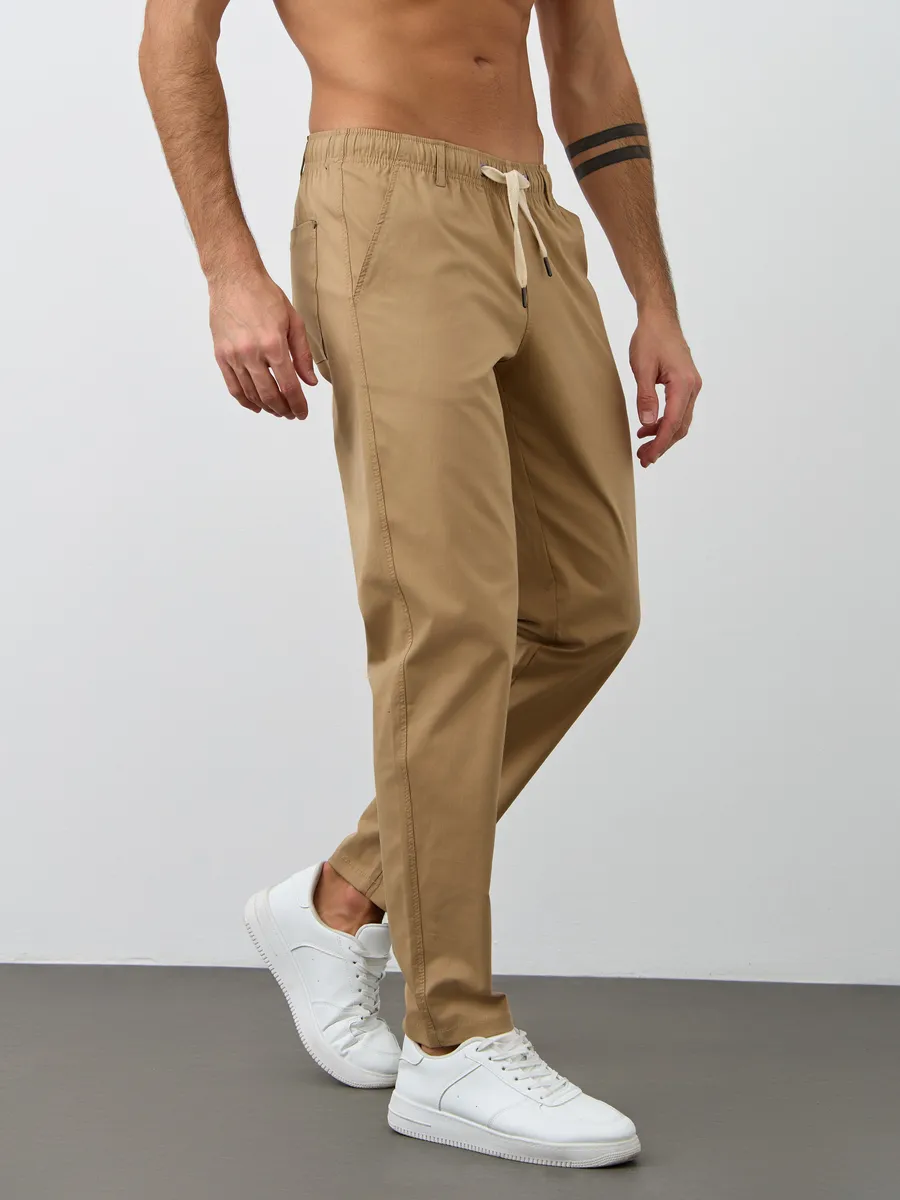 Брюки летние легкие Бежевые ( Темно)