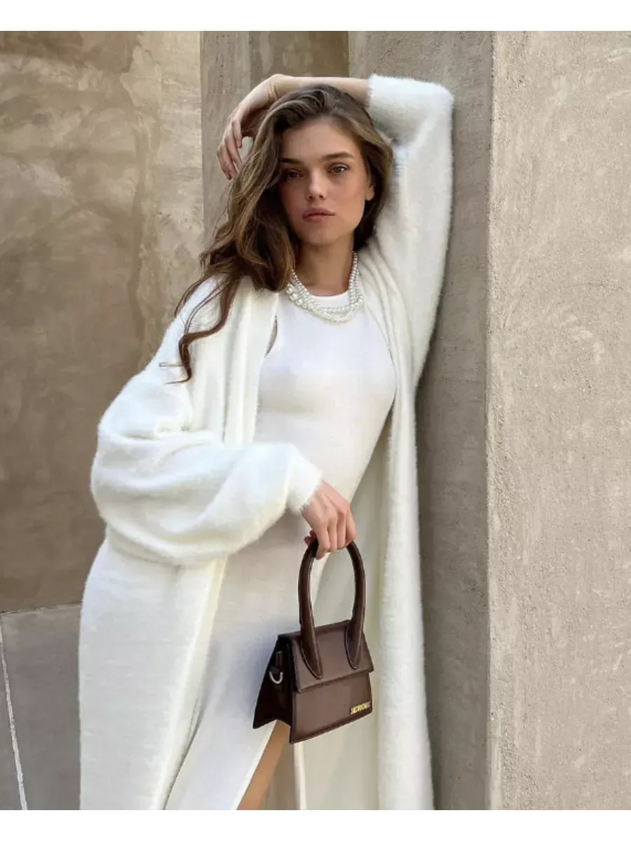 Кардиган длинный пушистый