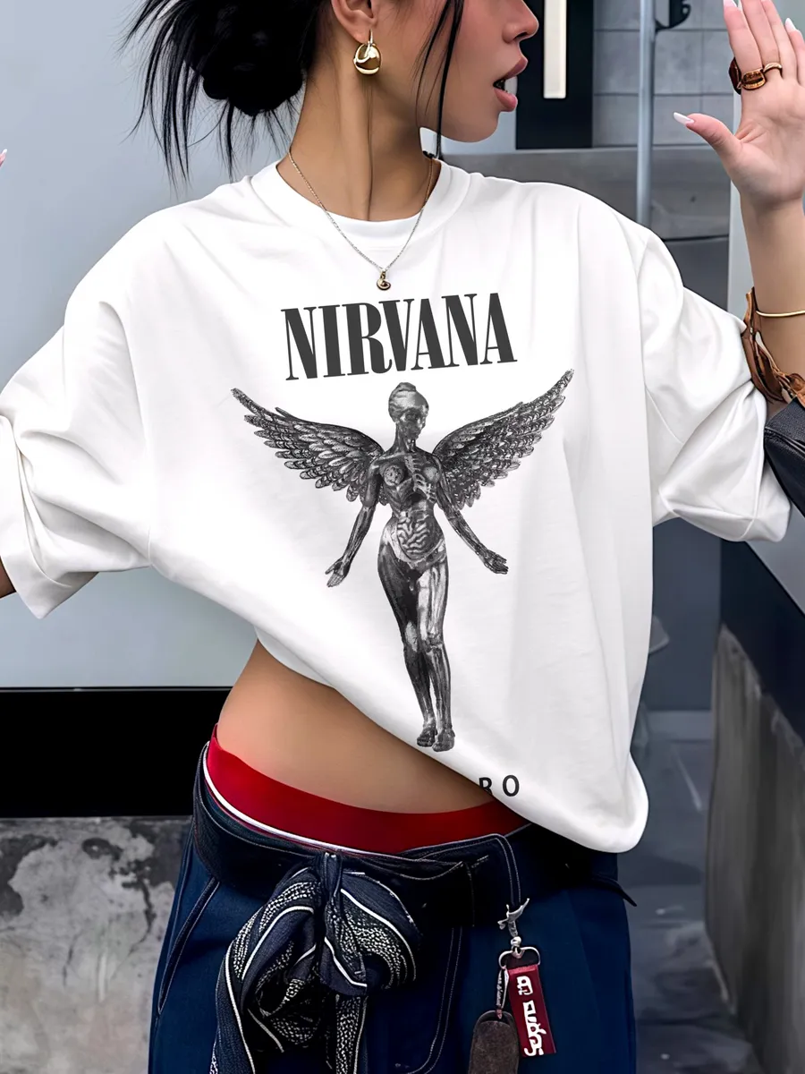 Футболка трендовая оверсайз nirvana нирвана