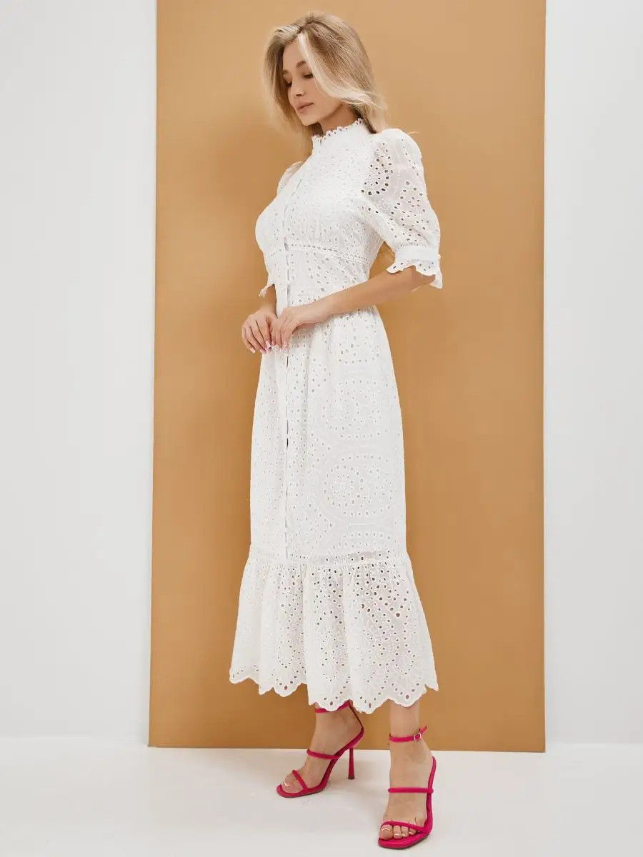 Платье длинное кружевное