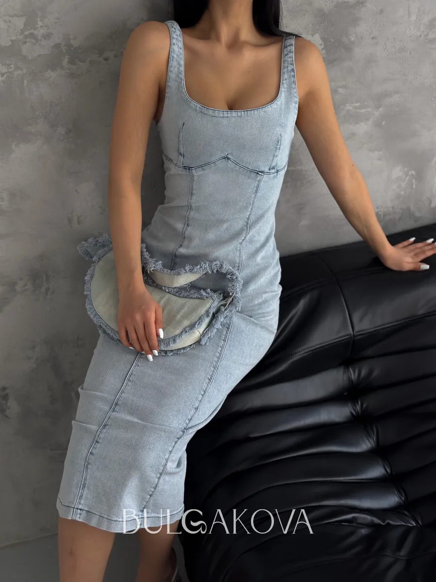 Джинсовое платье сарафан