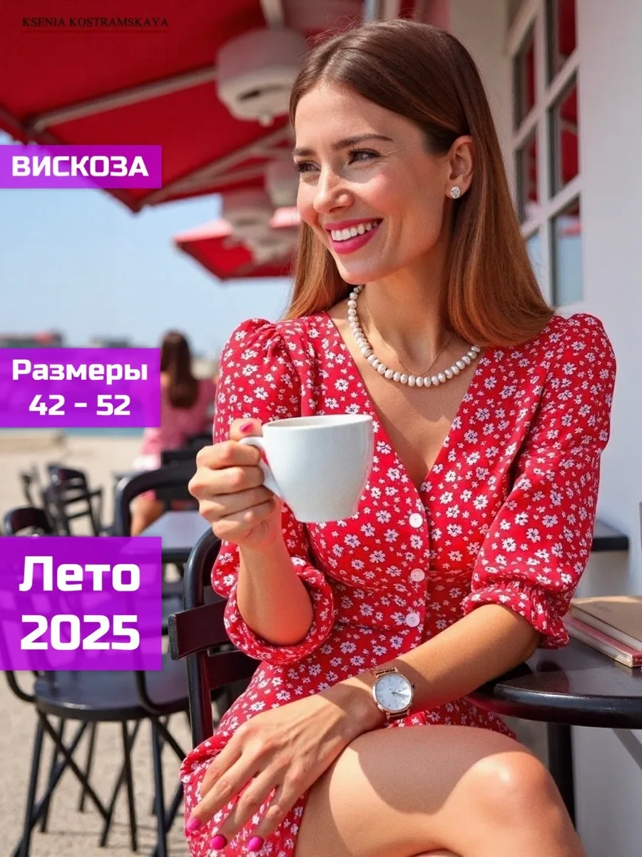 Летнее платье миди в цветочек вискоза