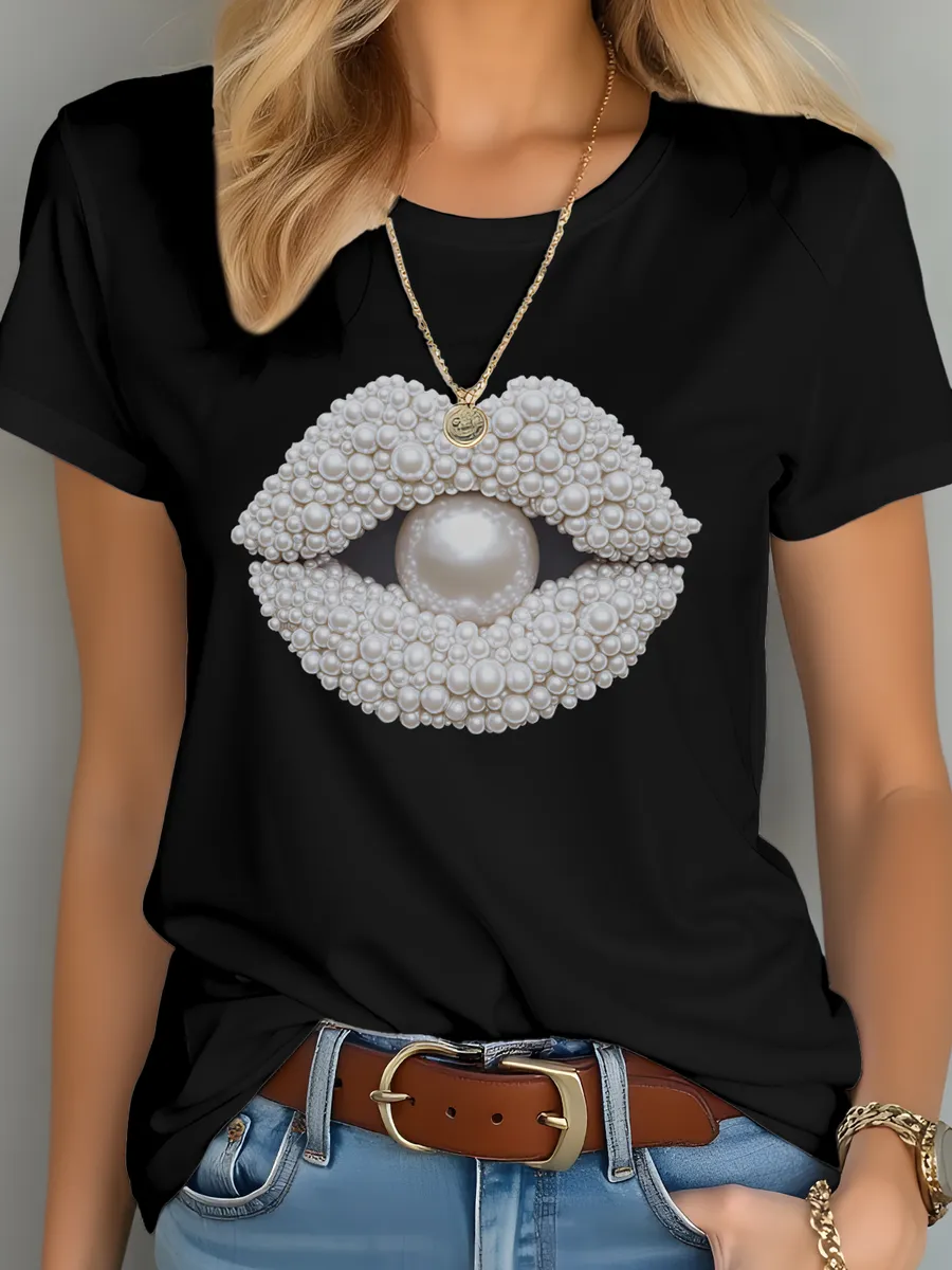 Футболка с принтом нарядная