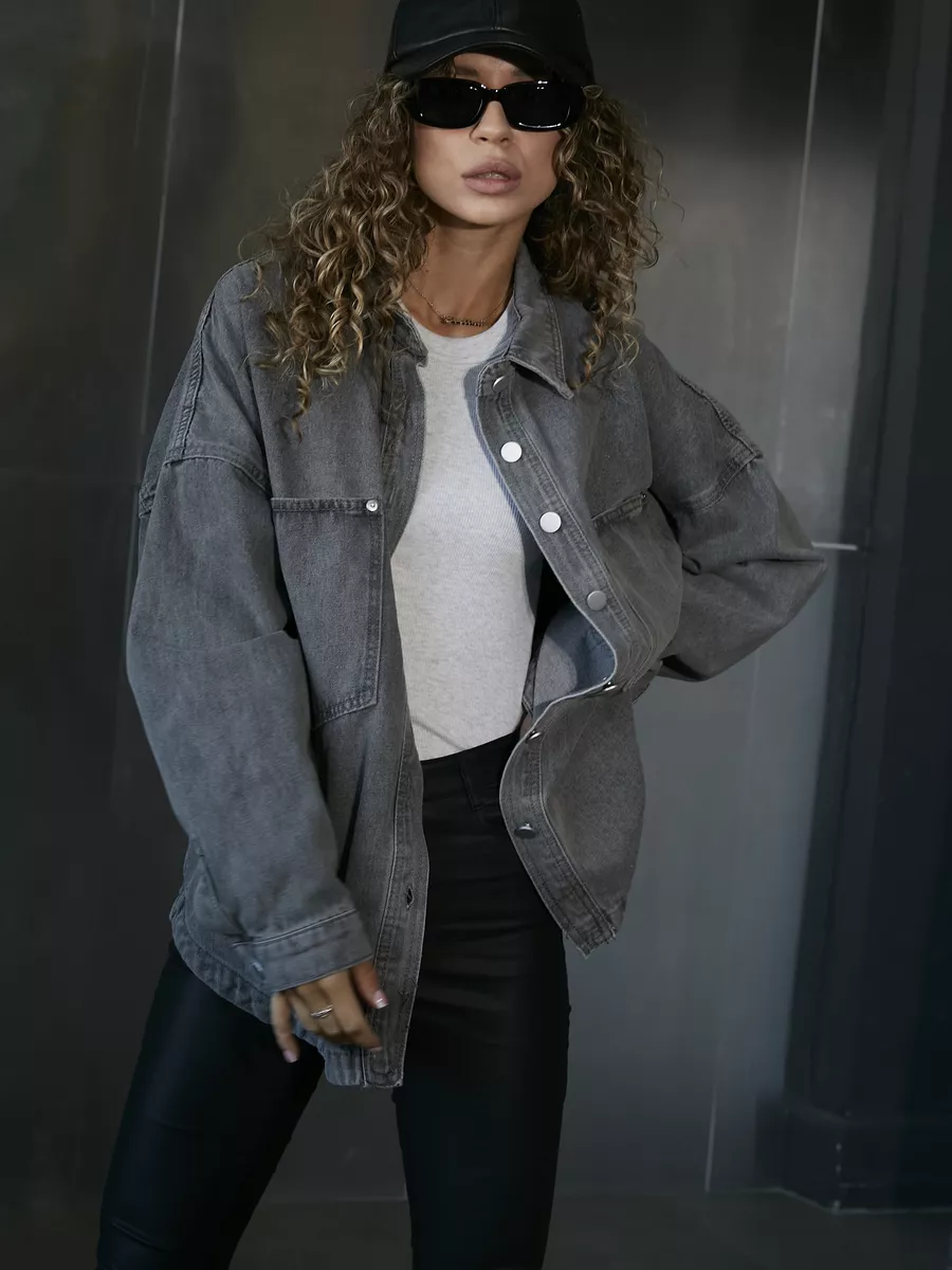 Рубашка джинсовая куртка оверсайз