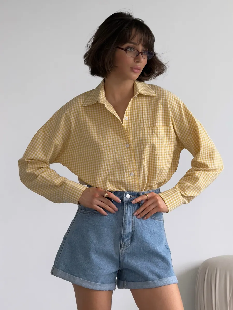 Хлопковая рубашка в клетку