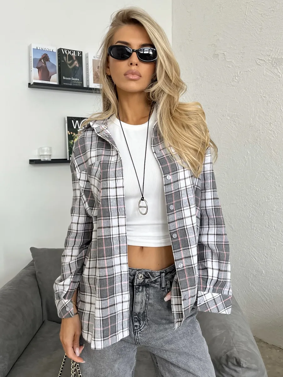 Рубашка в клетку оверсайз