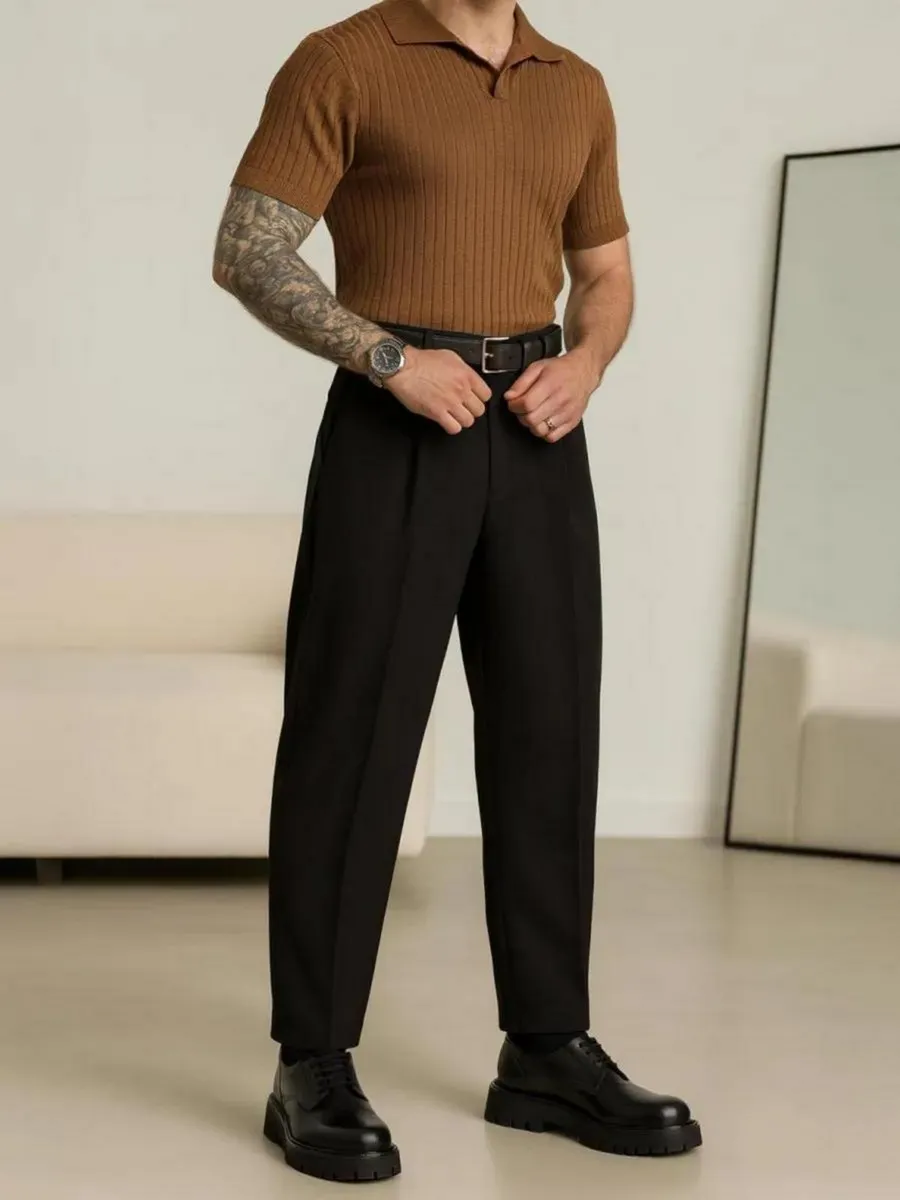 Брюки бананы со стрелками классические широкие