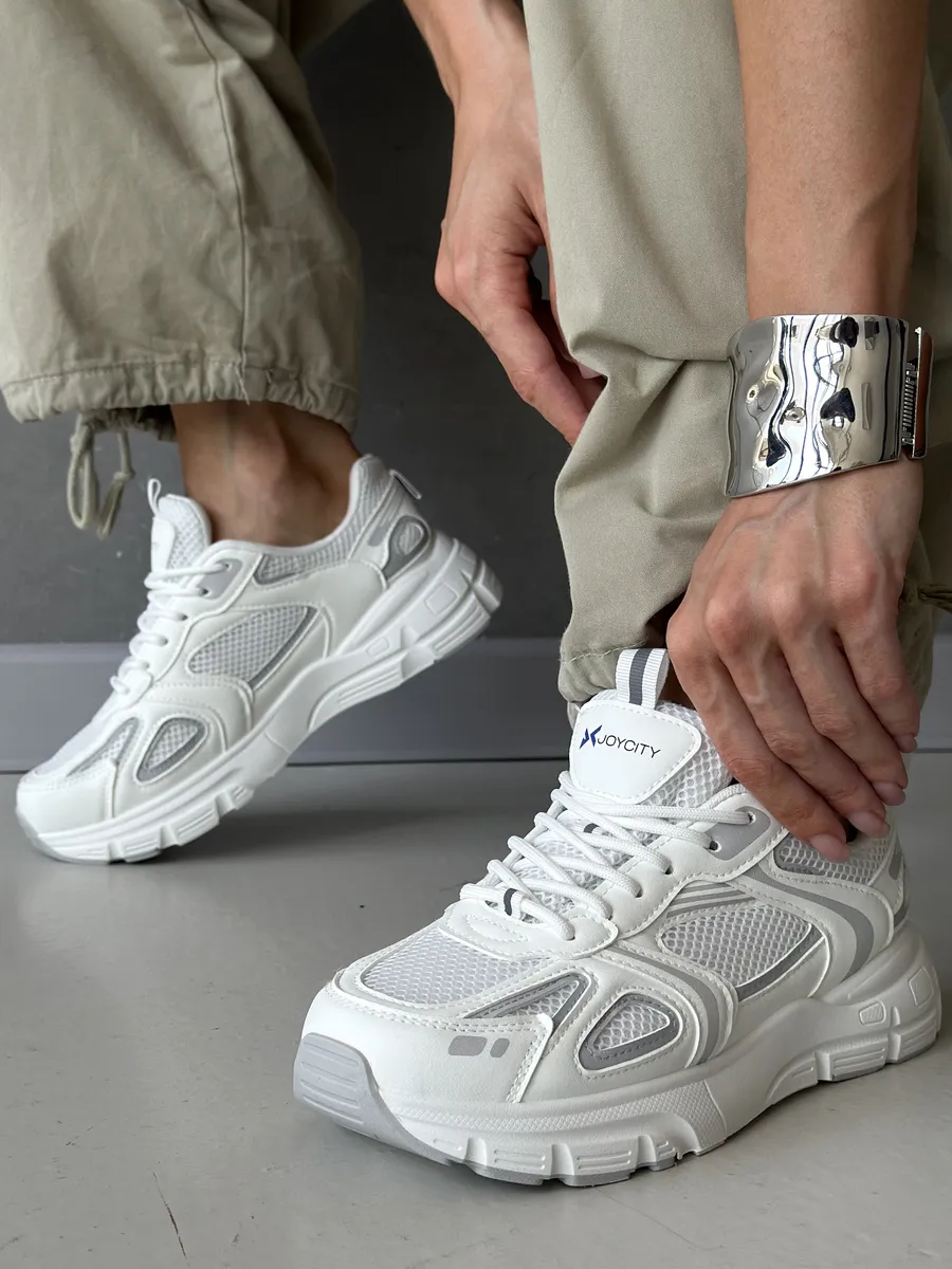 Кроссовки белые спортивные на платформе