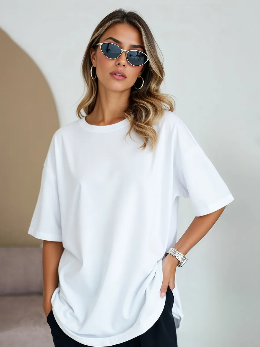 Белая футболка летняя хлопок