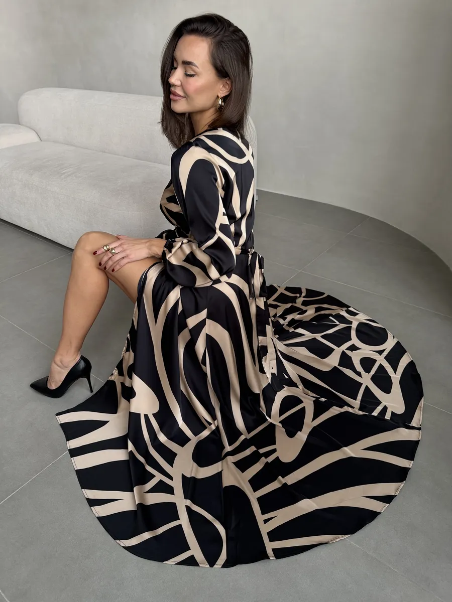 Платье праздничное длинное на запах