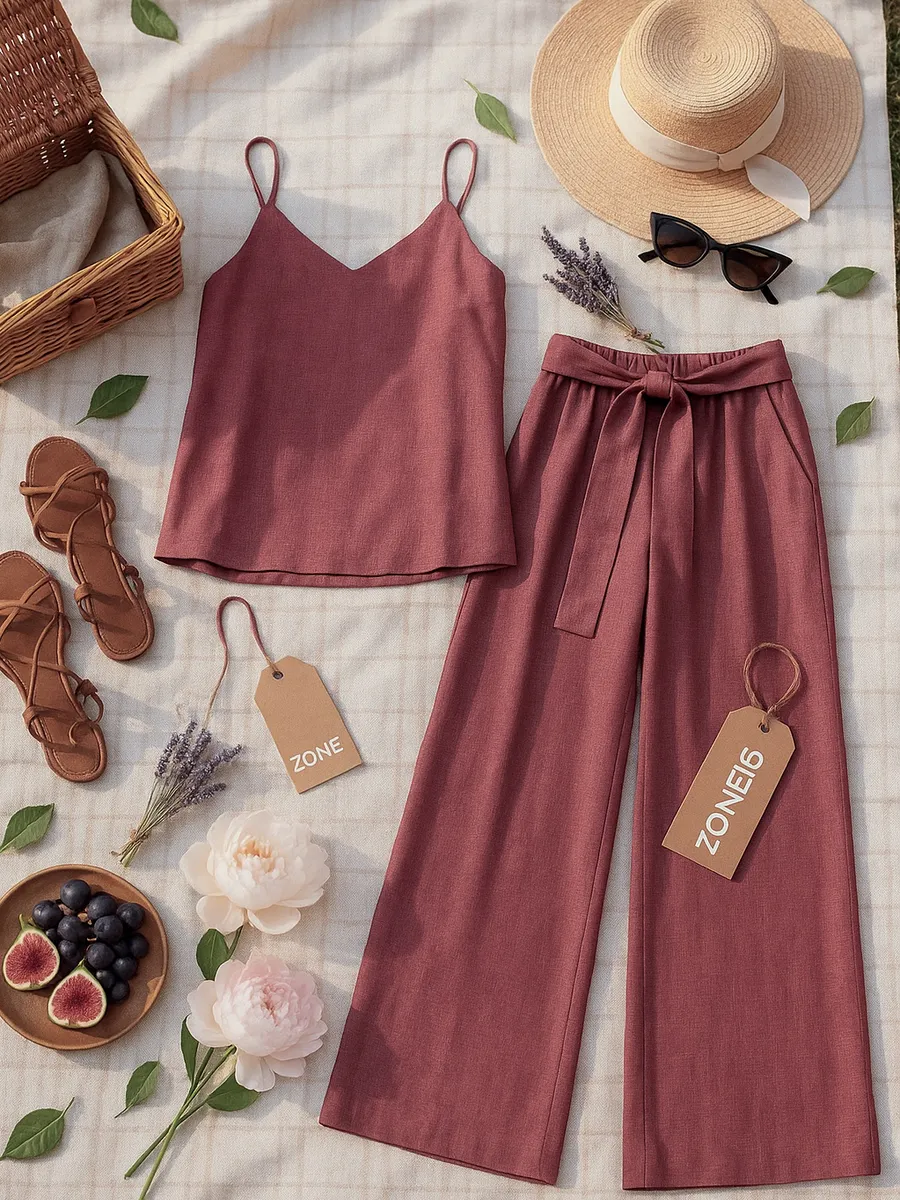 Костюм летний двойка палаццо и топ