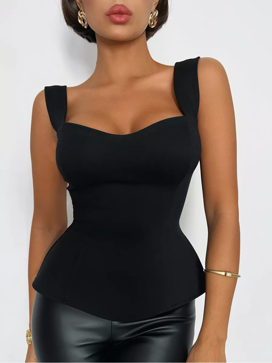 Топ удлиненный вечерний с баской