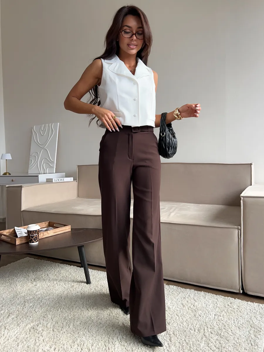 Брюки классические прямые палаццо