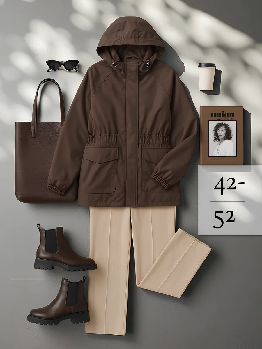 Ветровка осенняя удлиненная с капюшоном