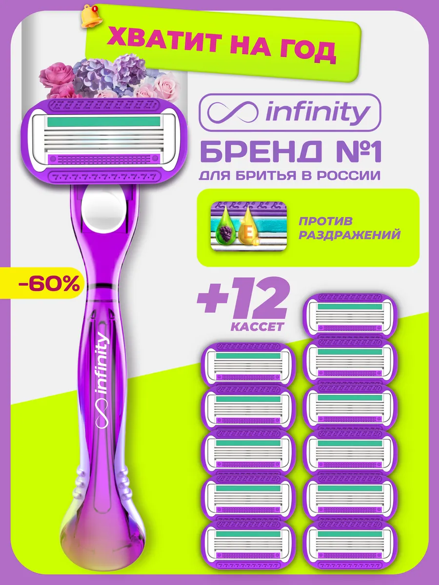 Бритва женская станок для бритья с 12 кассетами Sense Berry