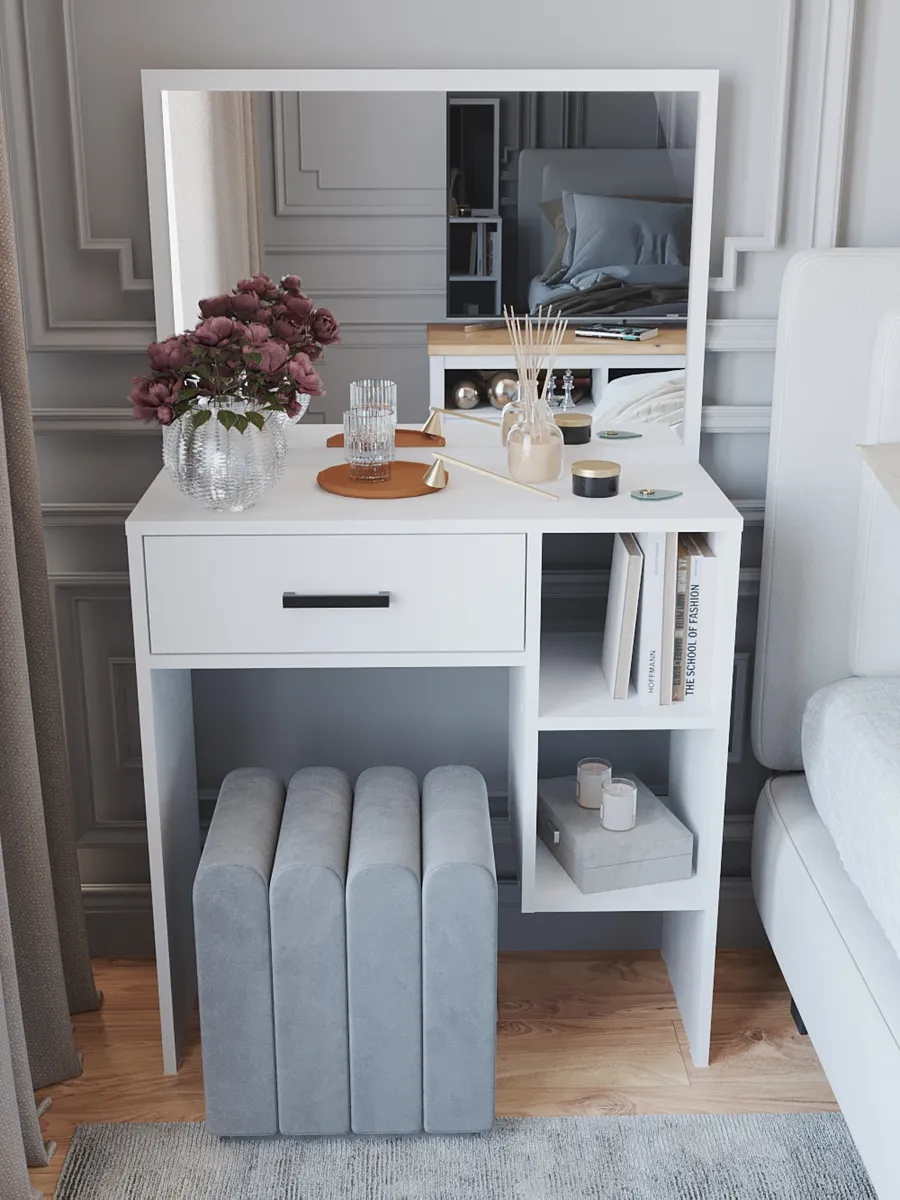 Столик туалетный с зеркалом и ящиком