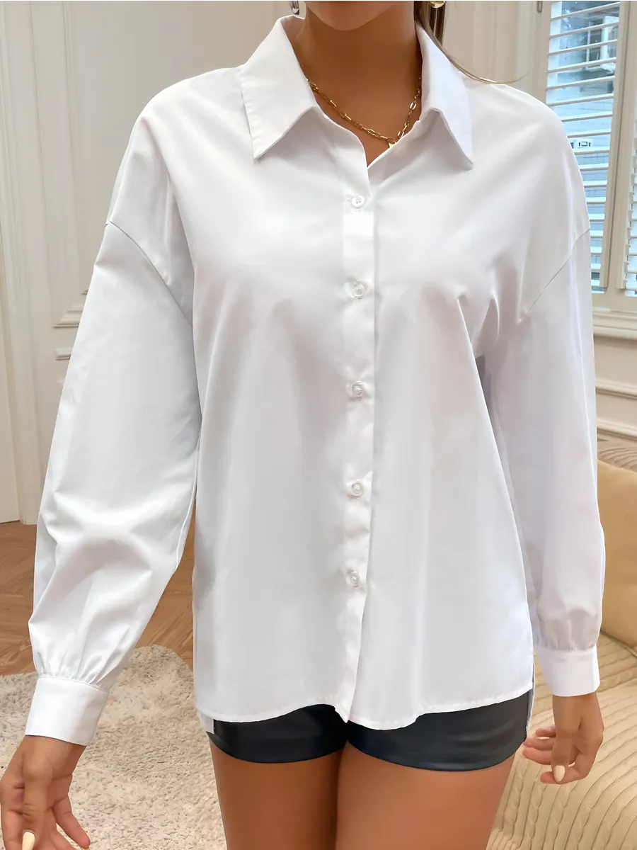 Рубашка оверсайз удлиненная офисная школьная