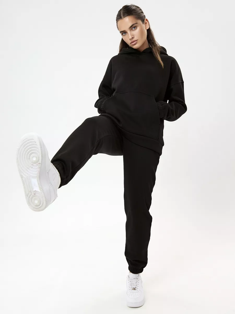 Теплый костюм с начесом оверсайз больших размеров