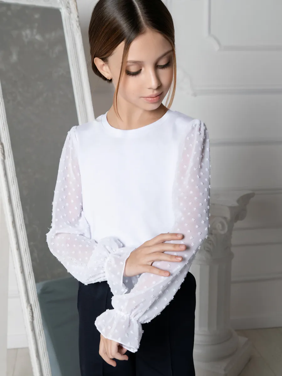 Блузка школьная с длинным рукавом