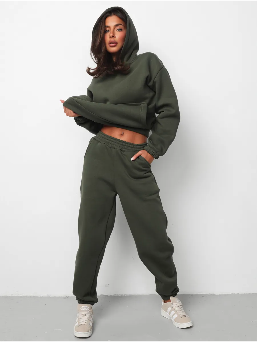 Теплый костюм с начесом оверсайз больших размеров в школу