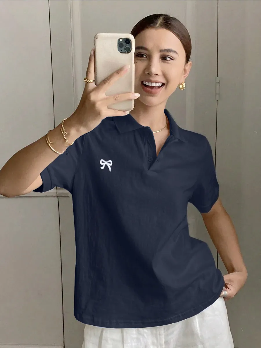 Футболка поло с вырезом