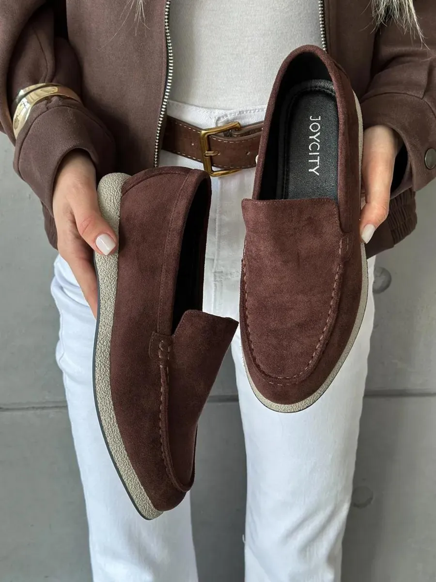 Лоферы мокасины замшевые дышащие