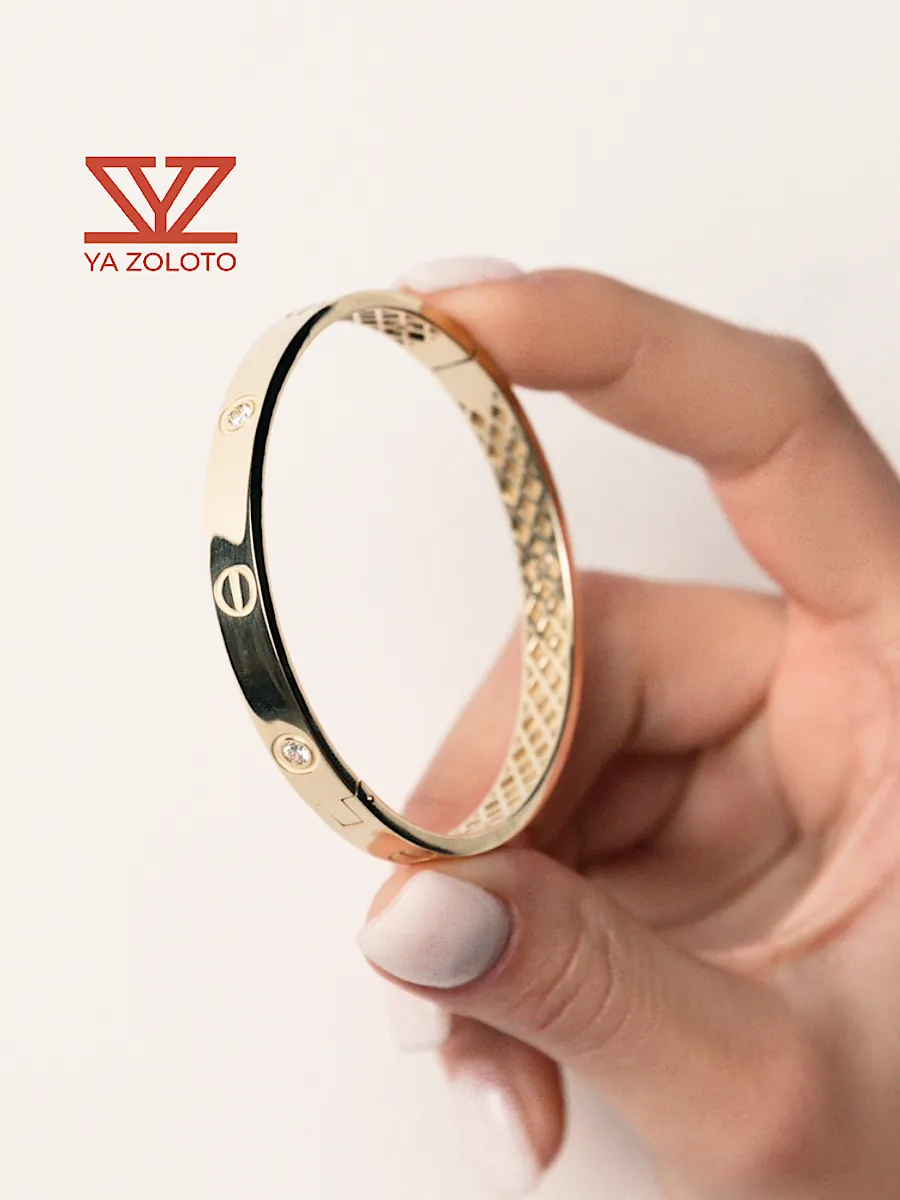 Браслет золотой 585 пробы жесткий