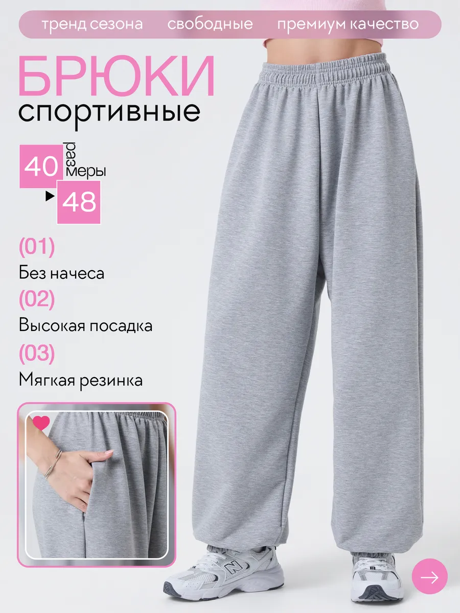 Брюки спортивные джоггеры без начеса