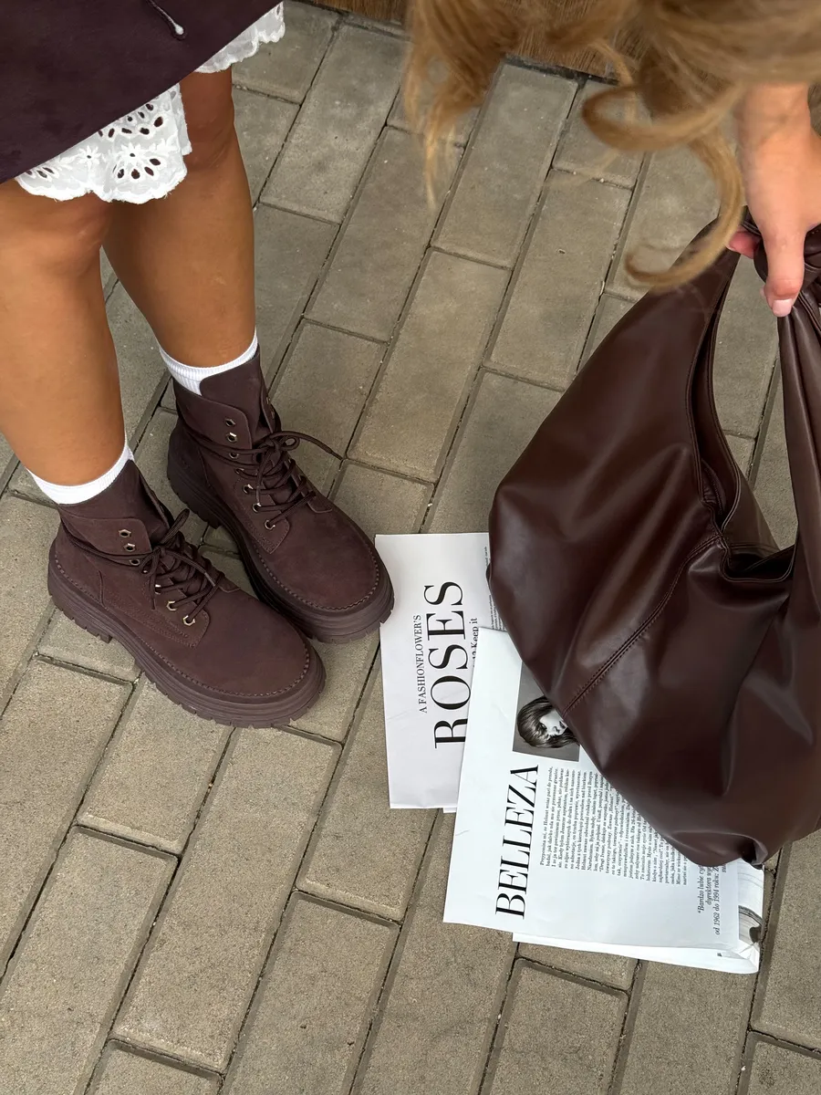 Ботинки демисезонные на платформе с отворотами