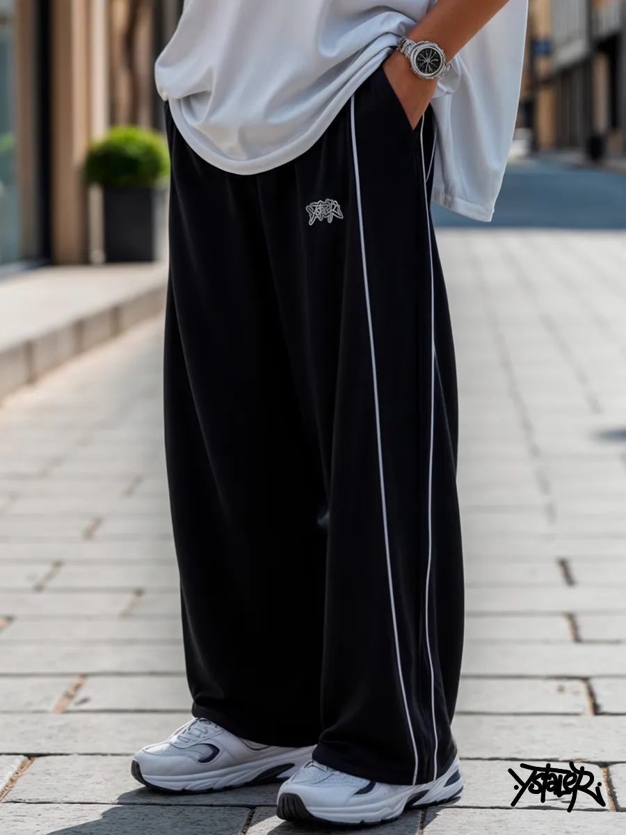 Брюки спортивные широкие оверсайз с лампасами y2k