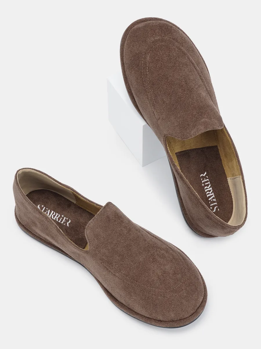 Лоферы замшевые туфли на плоской подошве