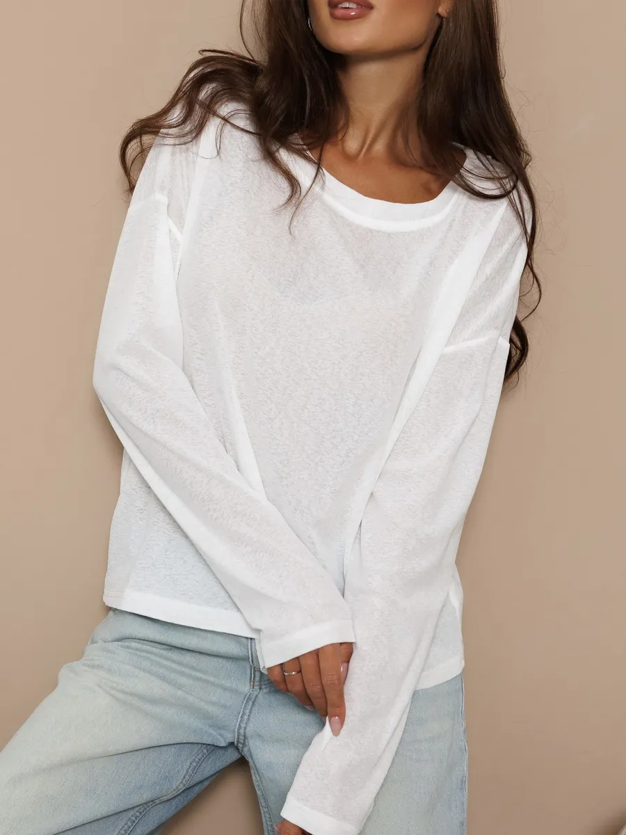 Лонгслив оверсайз полупрозрачный