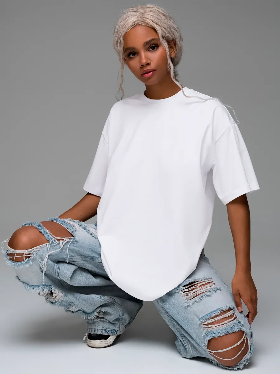 Футболка белая оверсайз