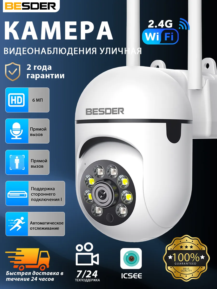 Wi-fi Видеокамера для дома 2 Мп