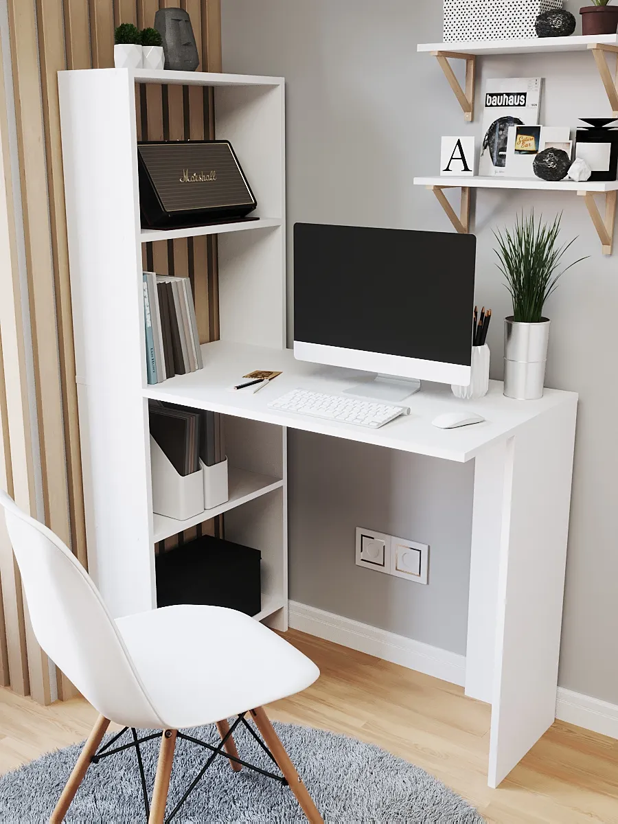 Стол письменный компьютерный школьный с полками