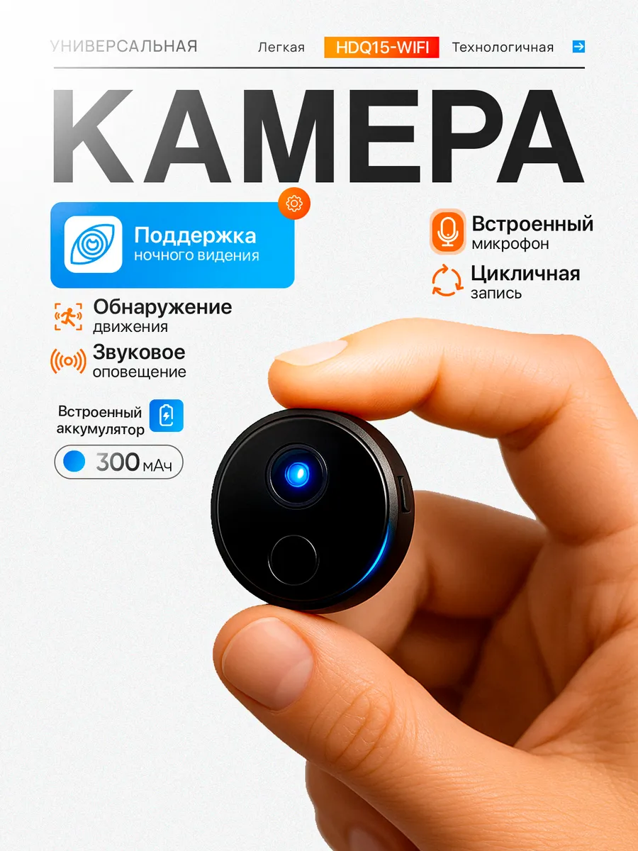 Мини камера для дома с WIFI и датчиком движения