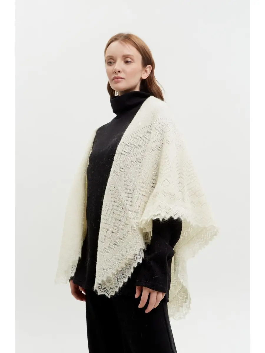 Пуховый платок женский теплый палантин шаль косынка подарок