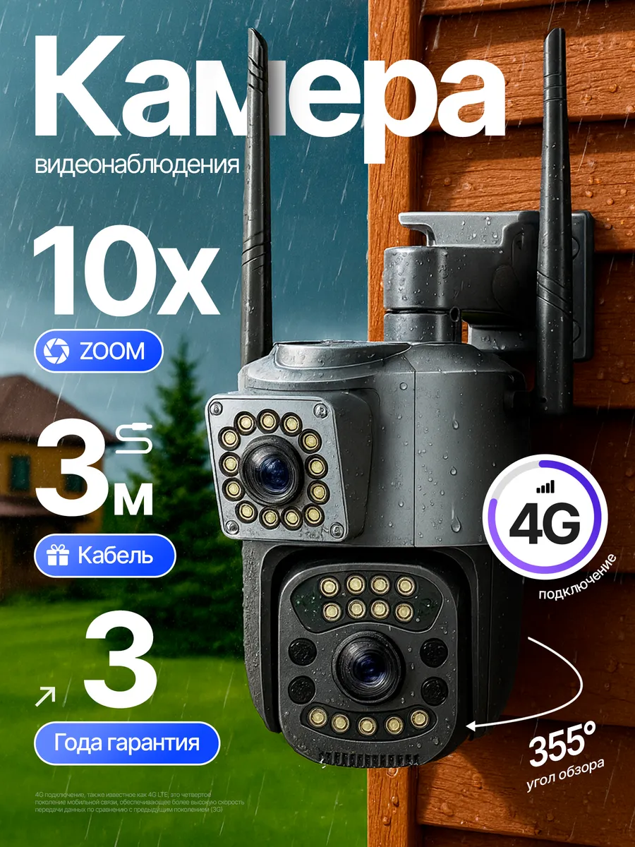 Камера видеонаблюдения с SIM-картой 4 G